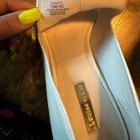 Louise et Cie Lo-Hallett bone white Leather Heels with silver accents - Picture 6 of 7